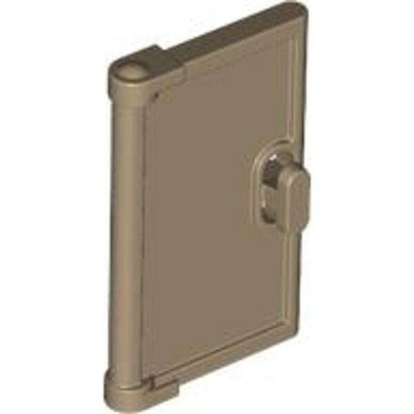 Door 1x2x3 with Vertical Handle, Mold for Tabless Frames Dark Tan