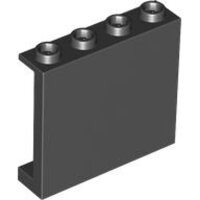 Panel 1x4x3 with Side Supports - Hollow Studs Black