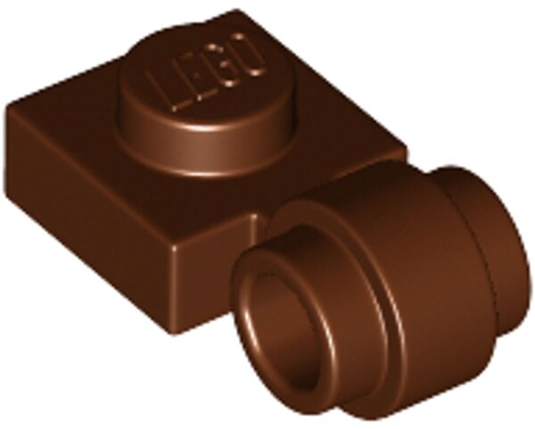 Plate, Modified 1x1 with Light Attachment - Thick Ring Reddish Brown
