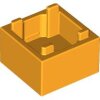 Container, Box 2x2x1 - Top Opening with Flat Inner Bottom Bright Light Orange