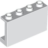 Panel 1x4x2 with Side Supports - Hollow Studs White